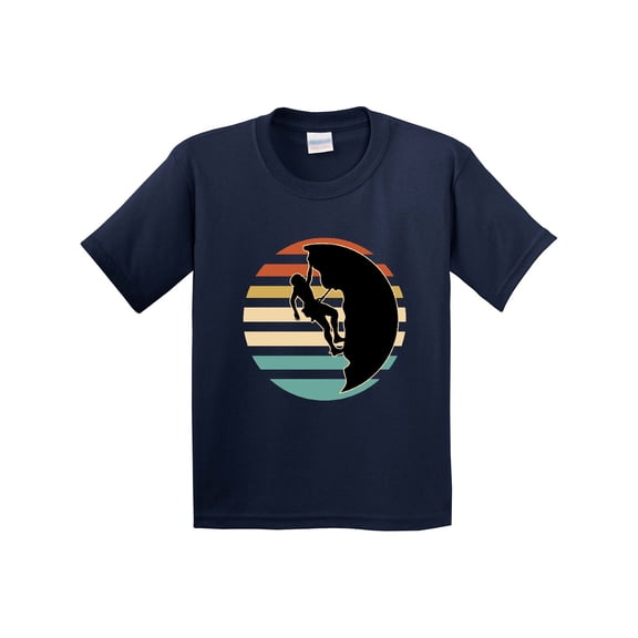 Inktastic Rock Climbing Mountain Climber Silhouette Youth T-Shirt