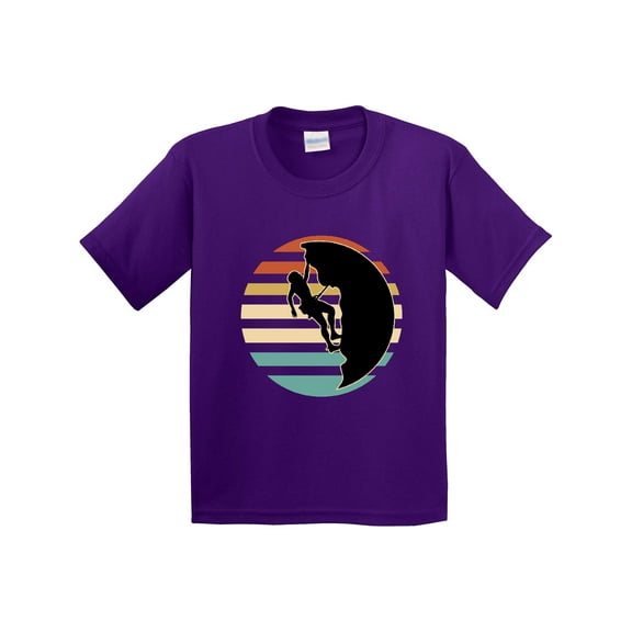 Inktastic Rock Climbing Mountain Climber Silhouette Youth T-Shirt
