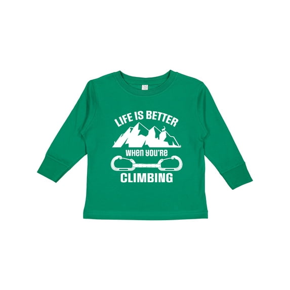 Inktastic Rock Climbing Mountains Boys or Girls Long Sleeve Toddler T-Shirt