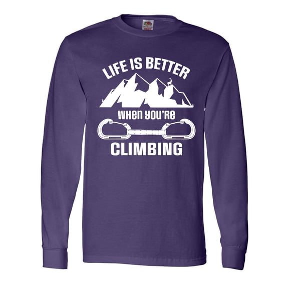 Inktastic Rock Climbing Mountains Long Sleeve T-Shirt