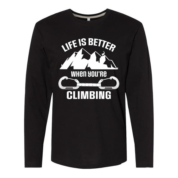 Inktastic Rock Climbing Mountains Long Sleeve T-Shirt