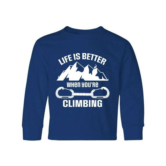 Inktastic Rock Climbing Mountains Long Sleeve Youth T-Shirt