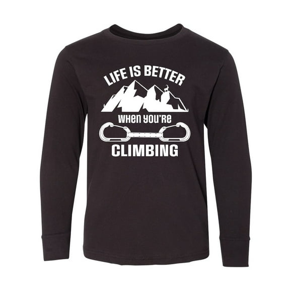 Inktastic Rock Climbing Mountains Long Sleeve Youth T-Shirt