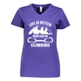 thumbnail image 1 of Inktastic Rock Climbing Mountains Women's V-Neck T-Shirt, 1 of 5