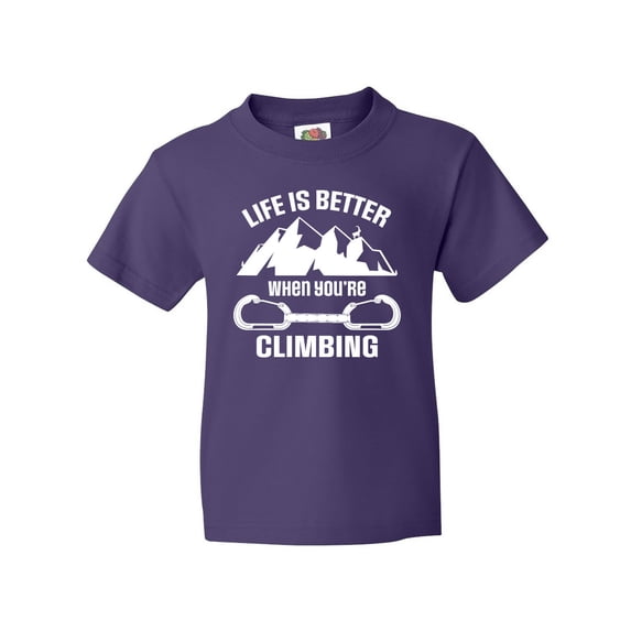 Inktastic Rock Climbing Mountains Youth T-Shirt