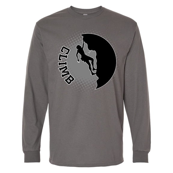 Inktastic Rock Climbing Silhouette Long Sleeve T-Shirt
