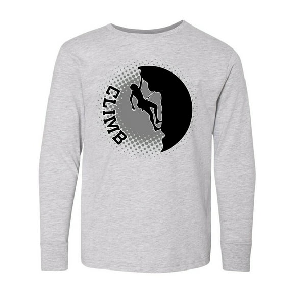 Inktastic Rock Climbing Silhouette Long Sleeve Youth T-Shirt