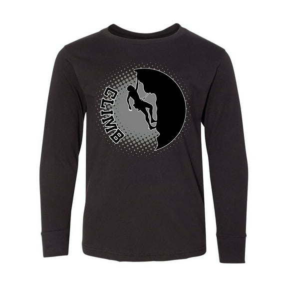 Inktastic Rock Climbing Silhouette Long Sleeve Youth T-Shirt