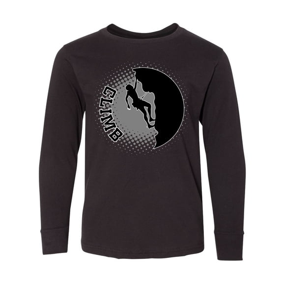 Inktastic Rock Climbing Silhouette Long Sleeve Youth T-Shirt