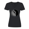thumbnail image 1 of Inktastic Rock Climbing Silhouette Women's V-Neck T-Shirt, 1 of 5