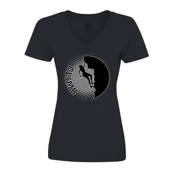Inktastic Rock Climbing Silhouette Women's V-Neck T-Shirt