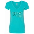 thumbnail image 1 of Inktastic Rock Star Ovarian Cancer Women's V-Neck T-Shirt, 1 of 5