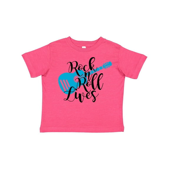 Inktastic Rock and Roll Lives with Blue Guitar Boys or Girls Toddler T-Shirt