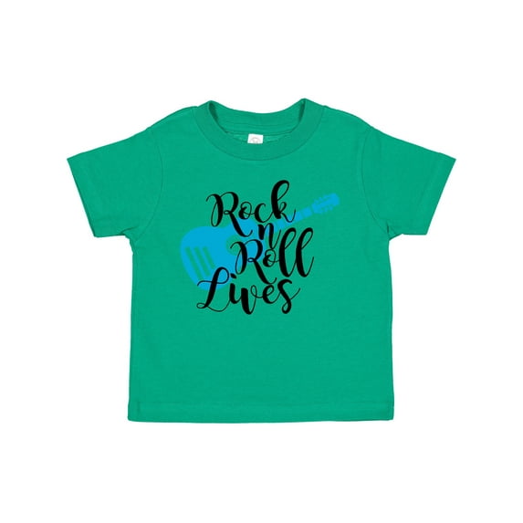 Inktastic Rock and Roll Lives with Blue Guitar Boys or Girls Toddler T-Shirt