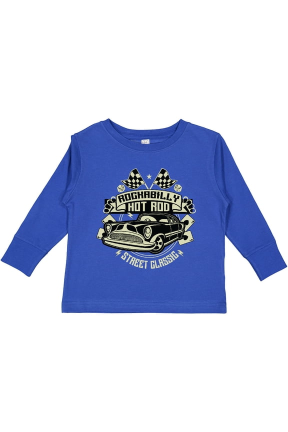 Rockabilly Hotrod Boys or Girls Long Sleeve Toddler T-Shirt
