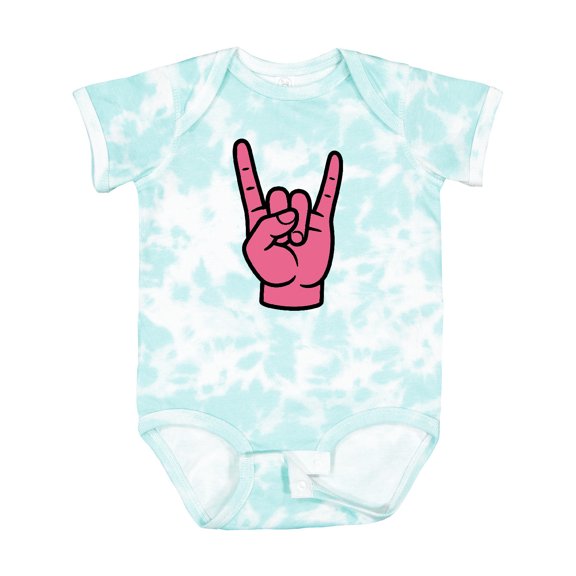 Inktastic Rocker Hand Pink Girls Baby Bodysuit