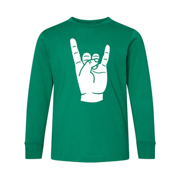Inktastic Rocker Horns Long Sleeve Youth T-Shirt