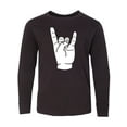thumbnail image 1 of Inktastic Rocker Horns Long Sleeve Youth T-Shirt, 1 of 5
