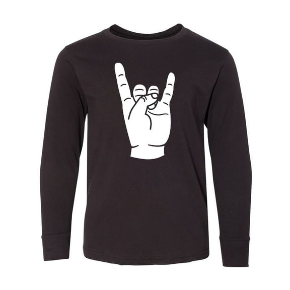 Inktastic Rocker Horns Long Sleeve Youth T-Shirt