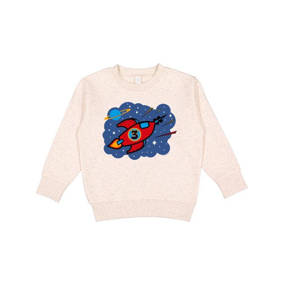 Inktastic Rocket Ship 3rd Birthday Toddler Sweatshirt