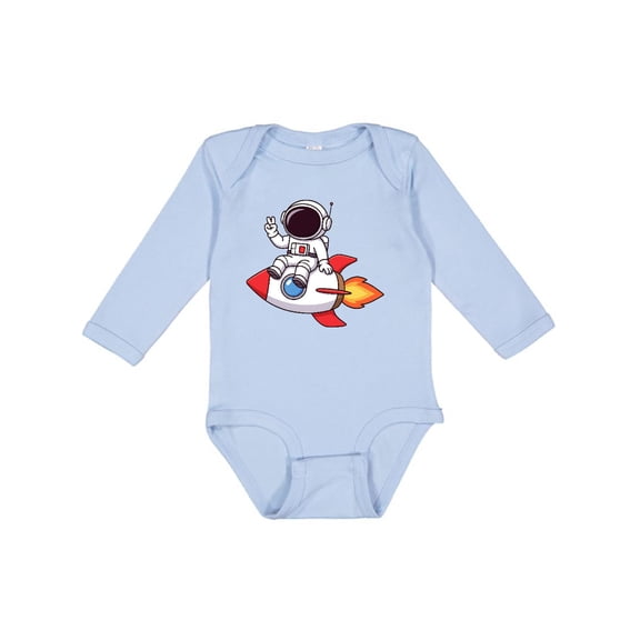 Inktastic Rocket Ship Astronaut Boys Long Sleeve Baby Bodysuit