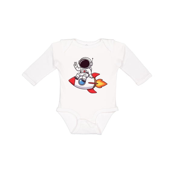 Inktastic Rocket Ship Astronaut Boys Long Sleeve Baby Bodysuit