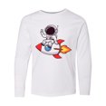 thumbnail image 1 of Inktastic Rocket Ship Astronaut Long Sleeve Youth T-Shirt, 1 of 5