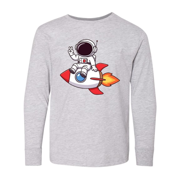 Inktastic Rocket Ship Astronaut Long Sleeve Youth T-Shirt