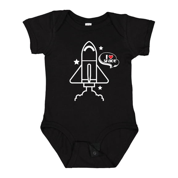 Inktastic Rocket Ship I Love Space Boys or Girls Baby Bodysuit