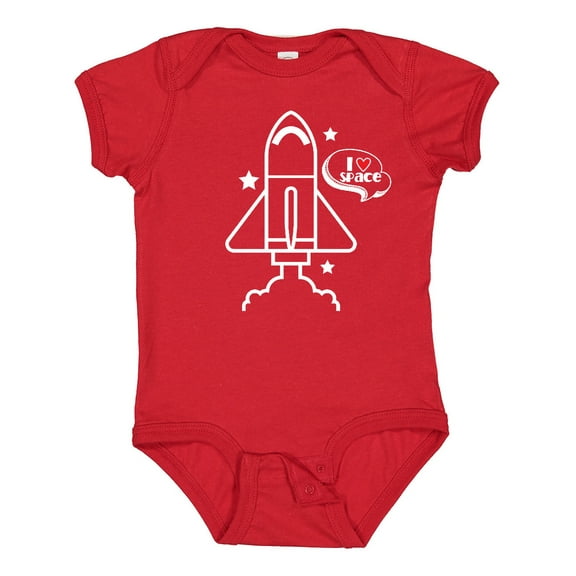 Inktastic Rocket Ship I Love Space Boys or Girls Baby Bodysuit