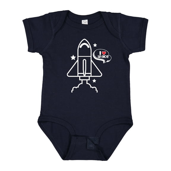 Inktastic Rocket Ship I Love Space Boys or Girls Baby Bodysuit