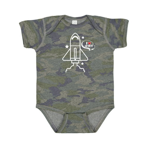 Inktastic Rocket Ship I Love Space Boys or Girls Baby Bodysuit