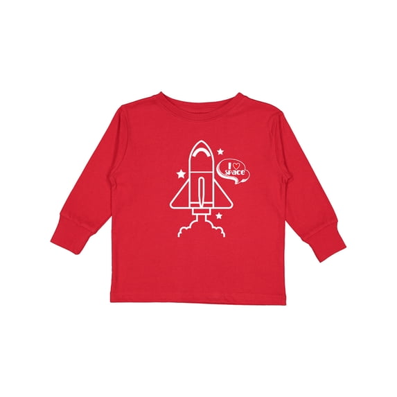 Inktastic Rocket Ship I Love Space Boys or Girls Long Sleeve Toddler T-Shirt