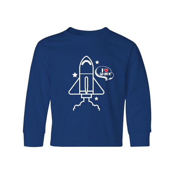 Inktastic Rocket Ship I Love Space Long Sleeve Youth T-Shirt