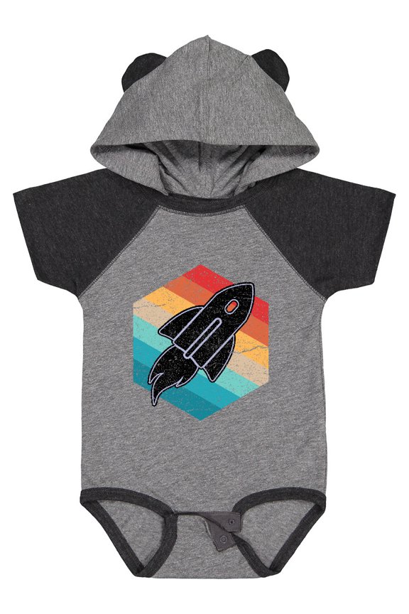Rocket Ship Retro Space Boys or Girls Baby Bodysuit