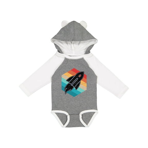 Inktastic Rocket Ship Retro Space Boys or Girls Long Sleeve Baby Bodysuit