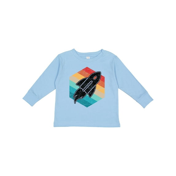 Inktastic Rocket Ship Retro Space Boys or Girls Long Sleeve Toddler T-Shirt