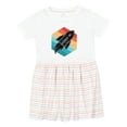 thumbnail image 1 of Inktastic Rocket Ship Retro Space Girls Toddler Dress, 1 of 5