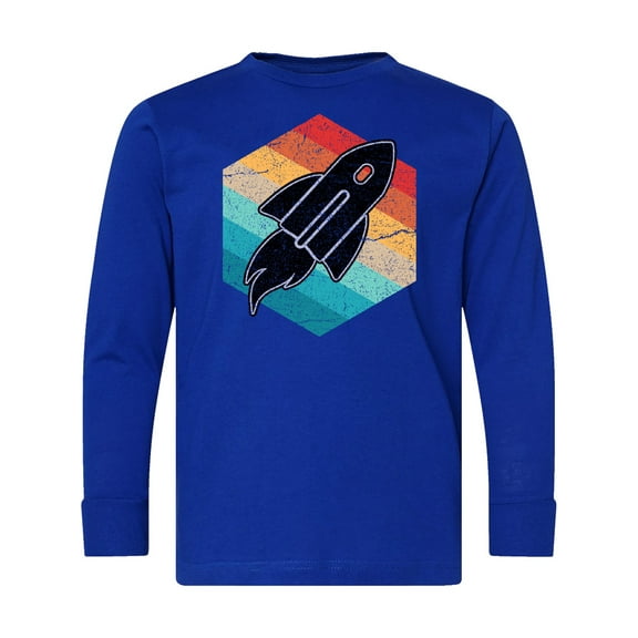 Inktastic Rocket Ship Retro Space Long Sleeve Youth T-Shirt