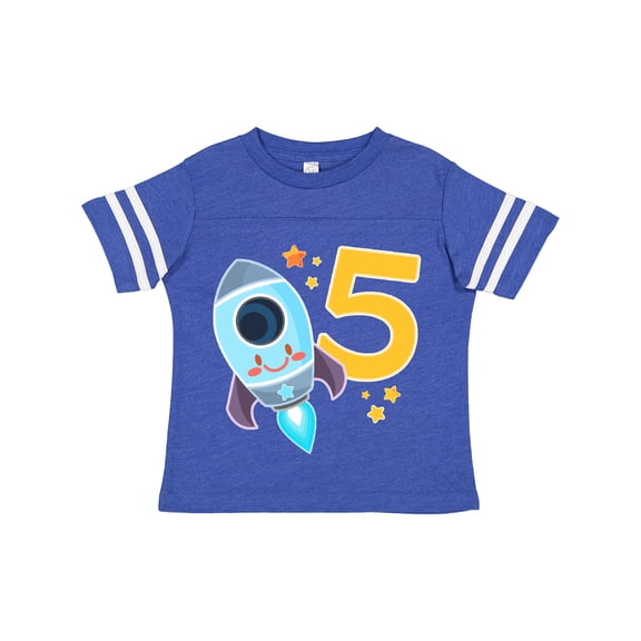 Inktastic Rocket Space Ship Happy Fifth Birthday Boys or Girls Toddler T-Shirt