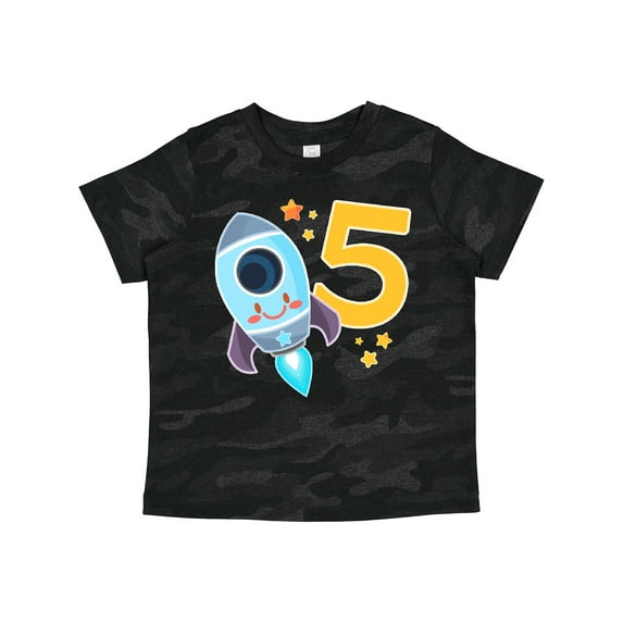 Inktastic Rocket Space Ship Happy Fifth Birthday Boys or Girls Toddler T-Shirt