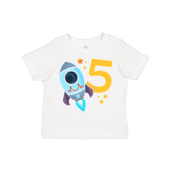 Inktastic Rocket Space Ship Happy Fifth Birthday Boys or Girls Toddler T-Shirt