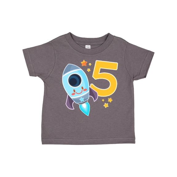 Inktastic Rocket Space Ship Happy Fifth Birthday Boys or Girls Toddler T-Shirt