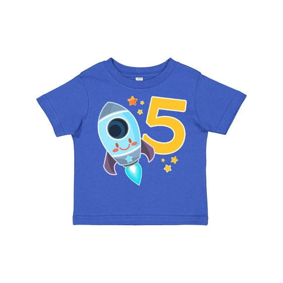 Inktastic Rocket Space Ship Happy Fifth Birthday Boys or Girls Toddler T-Shirt