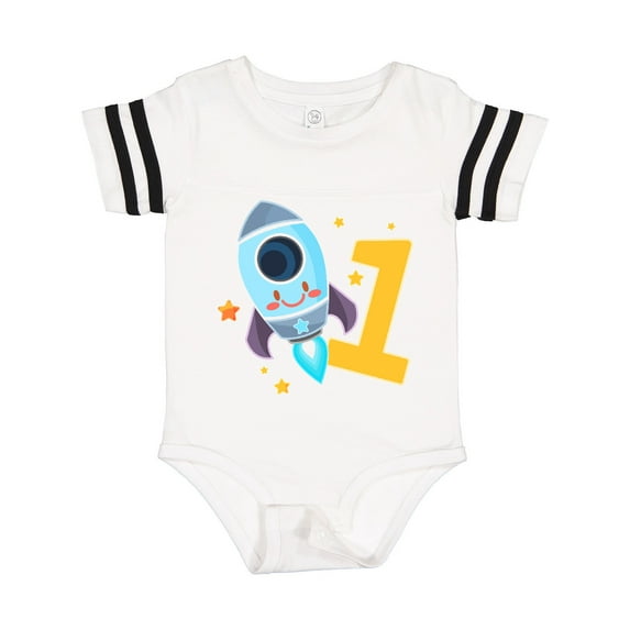 Inktastic Rocket Space Ship Happy First Birthday Gift Baby Boy or Baby Girl Bodysuit