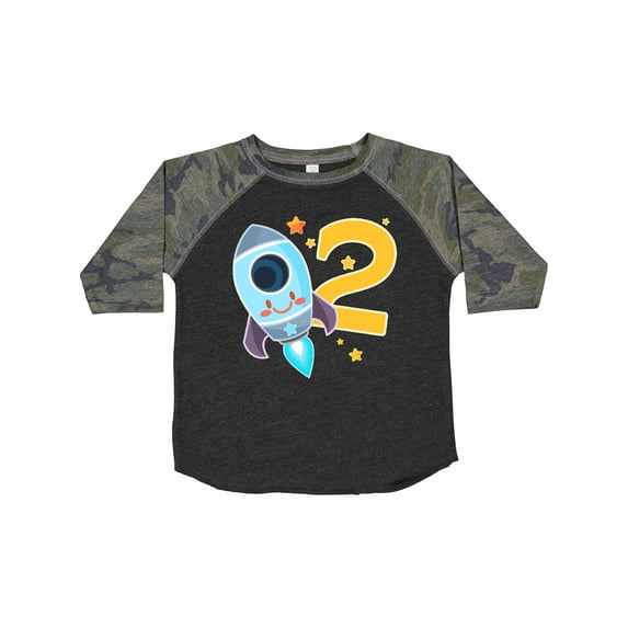Inktastic Rocket Space Ship Happy Second Birthday Boys or Girls Toddler T-Shirt