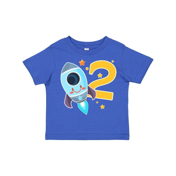 Inktastic Rocket Space Ship Happy Second Birthday Boys or Girls Toddler T-Shirt