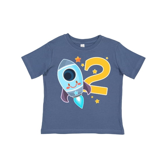 Inktastic Rocket Space Ship Happy Second Birthday Boys or Girls Toddler T-Shirt