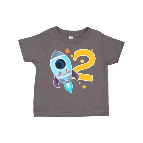 Inktastic Rocket Space Ship Happy Second Birthday Boys or Girls Toddler T-Shirt