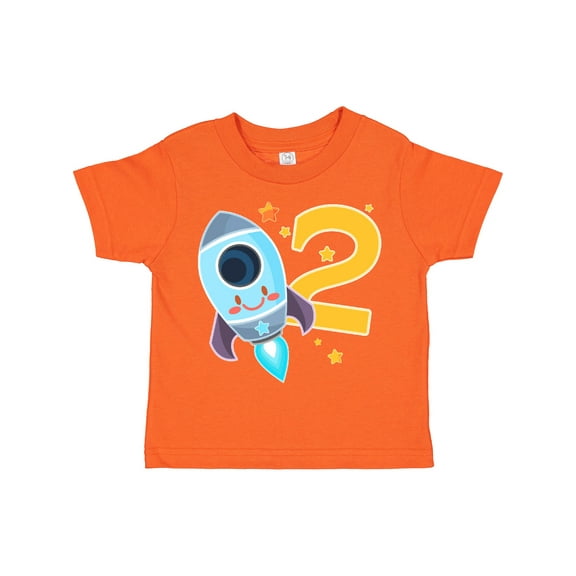 Inktastic Rocket Space Ship Happy Second Birthday Boys or Girls Toddler T-Shirt